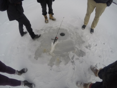 ice fishing hole